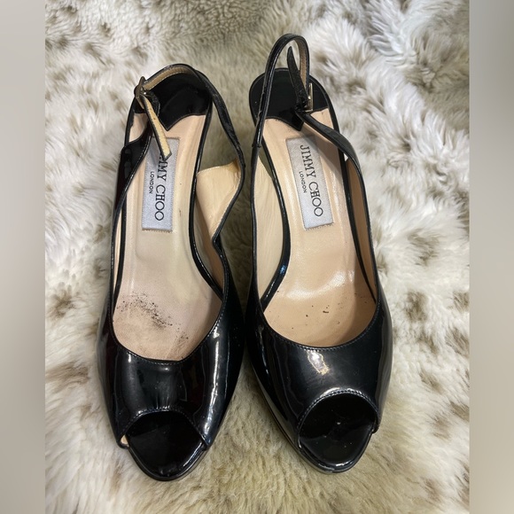 JIMMY CHOO Patent Leather Slingback Pumps - Picture 2 of 5